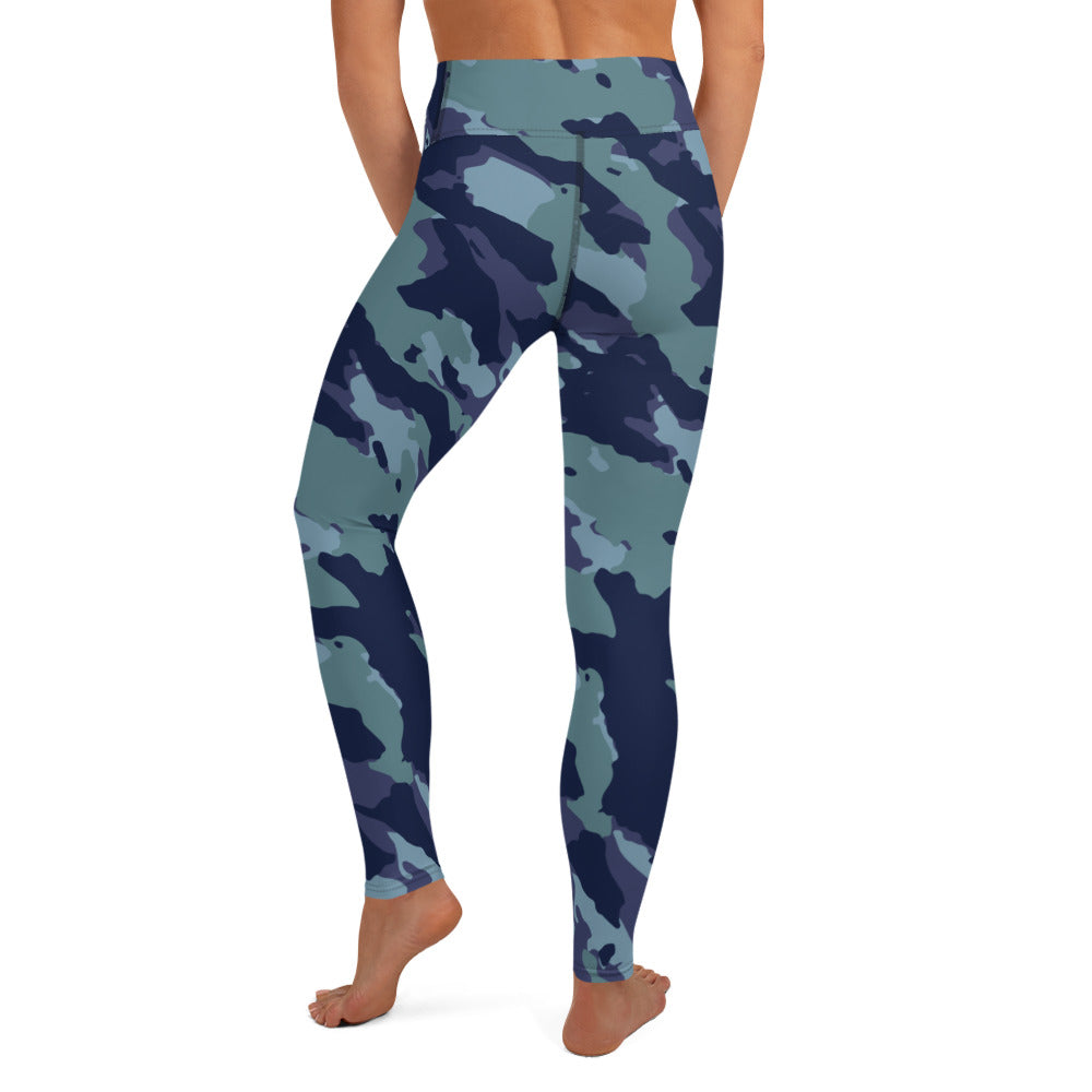 Yoga Leggings - Camo Blues