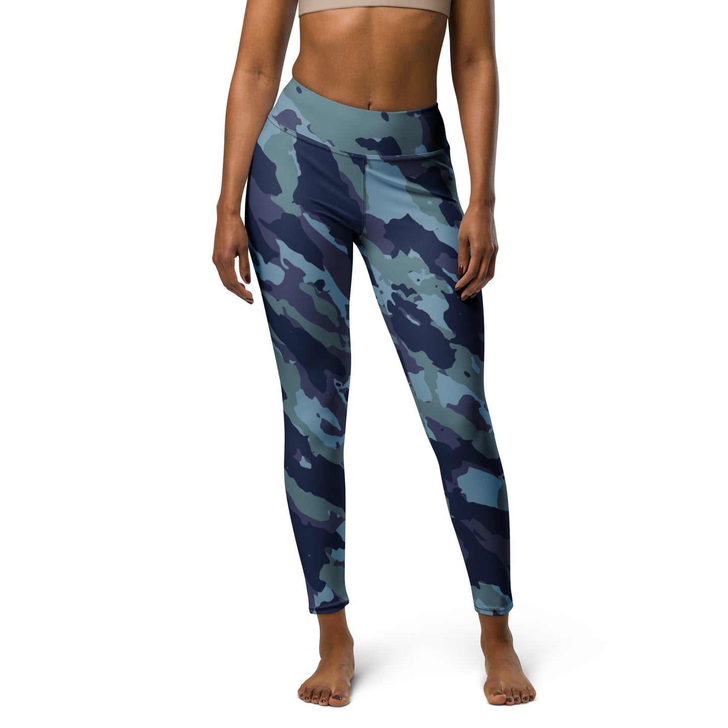 Yoga Leggings - Camo Blues