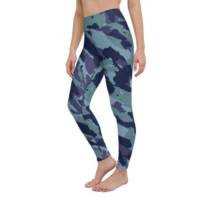 Yoga Leggings - Camo Blues