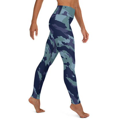 Yoga Leggings - Camo Blues