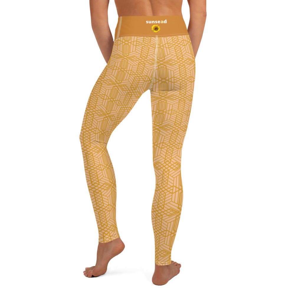 Yoga Leggings - Hexagon Gold