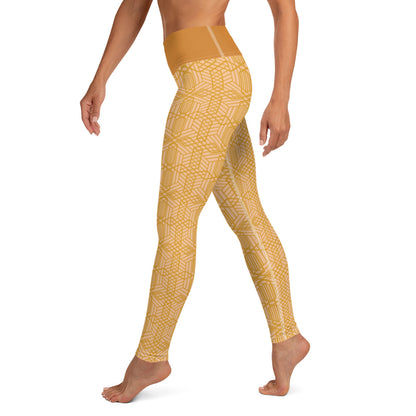 Yoga Leggings - Hexagon Gold