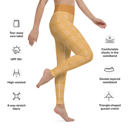 Yoga Leggings - Hexagon Gold