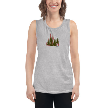 Ladies’ Muscle Tank - Flaming Forest