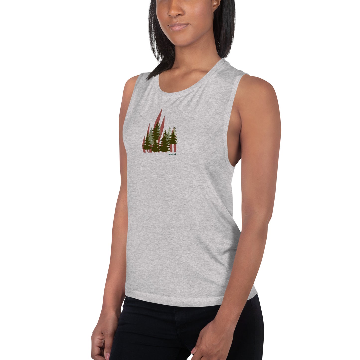 Ladies’ Muscle Tank - Flaming Forest