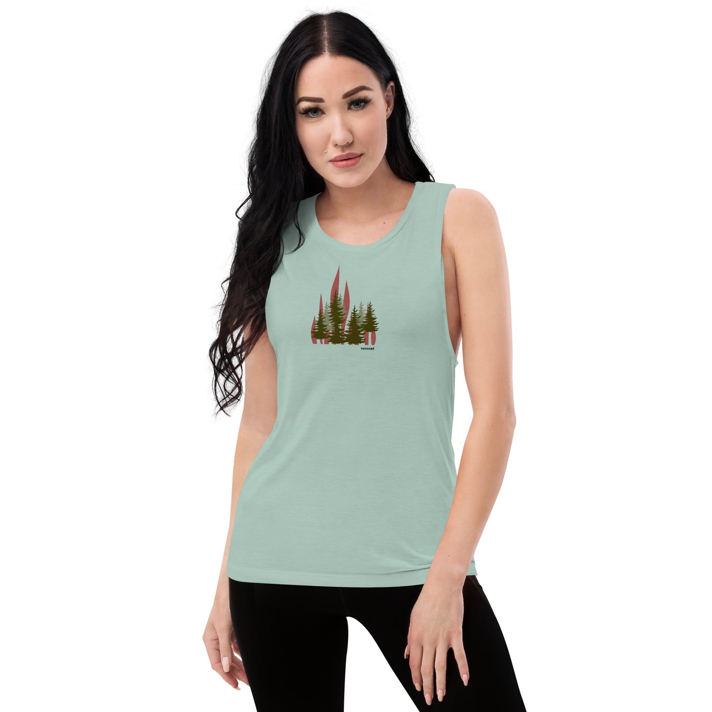 Ladies’ Muscle Tank - Flaming Forest