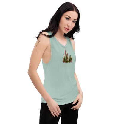 Ladies’ Muscle Tank - Flaming Forest