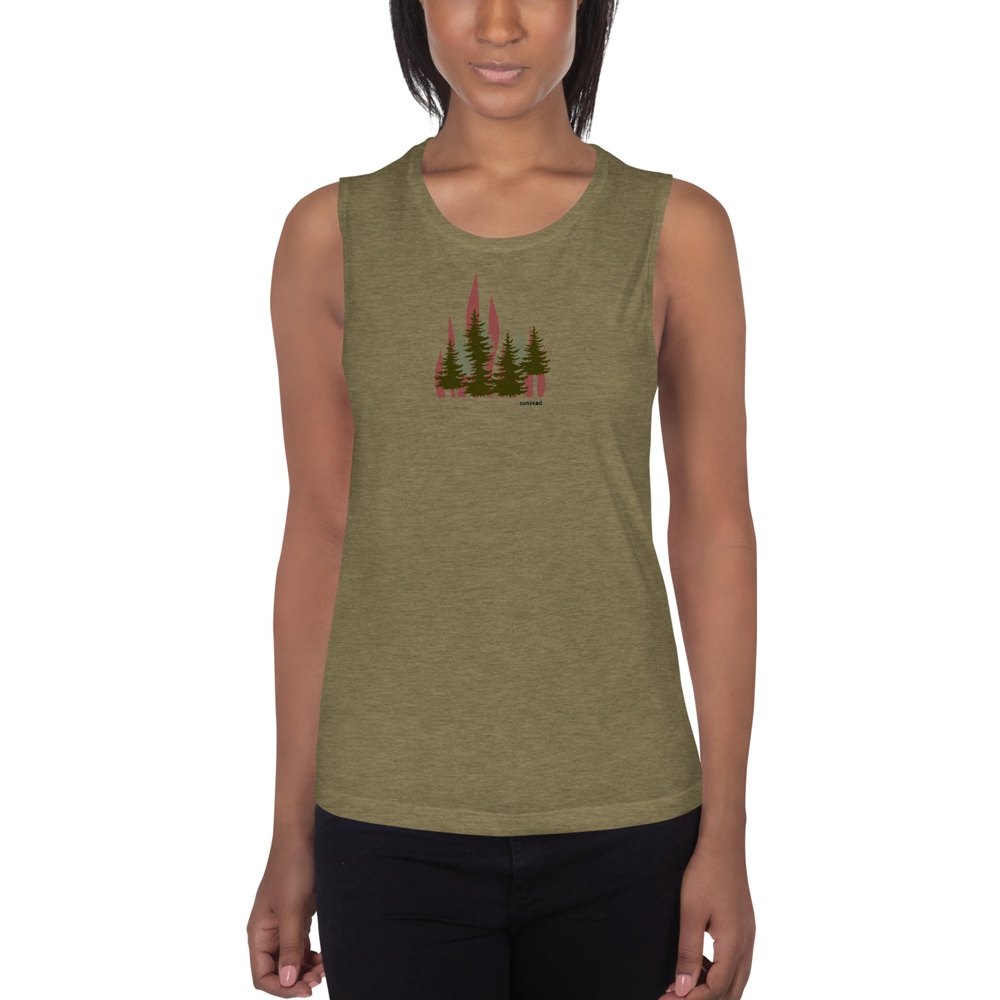 Ladies’ Muscle Tank - Flaming Forest