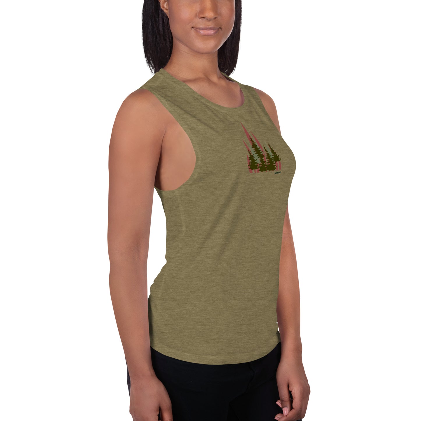 Ladies’ Muscle Tank - Flaming Forest