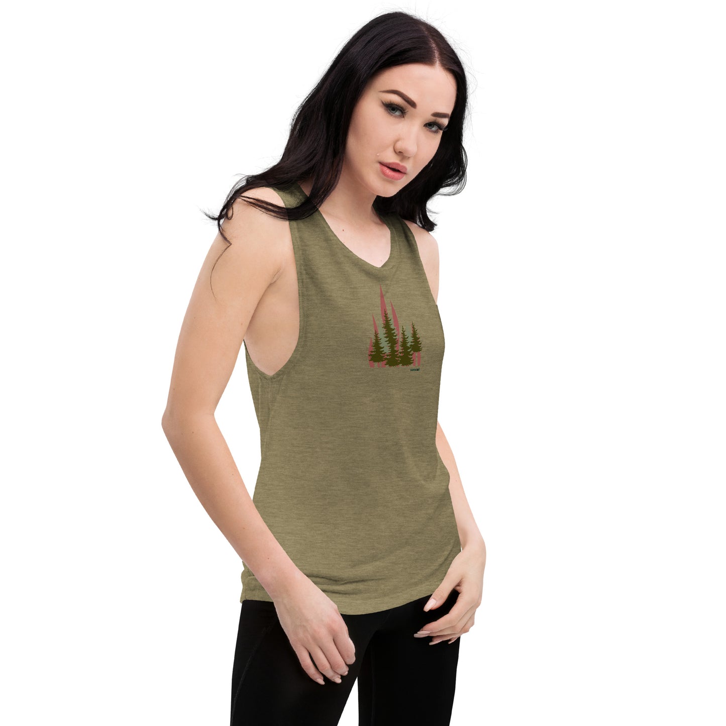 Ladies’ Muscle Tank - Flaming Forest