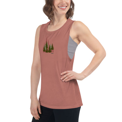 Ladies’ Muscle Tank - Flaming Forest